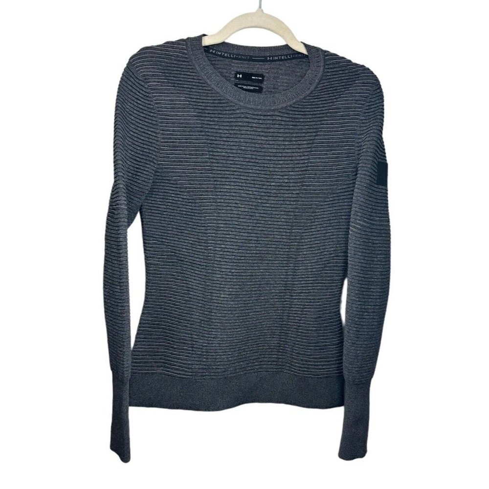 Under Armour Gray IntelliKnit Phantom 2.0 Crewneck Base Top Womens Sz‎ Small